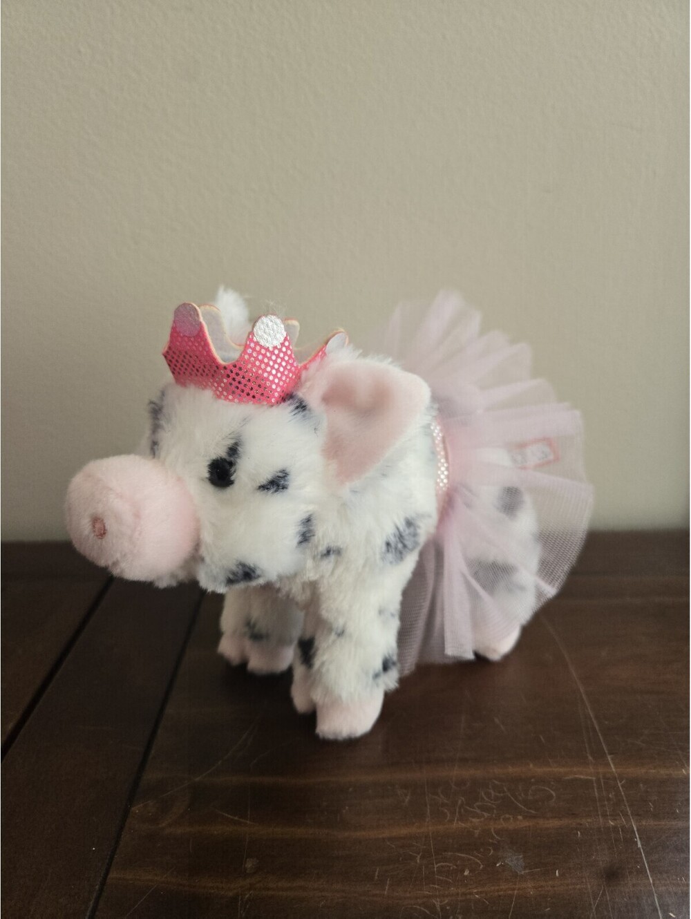 Douglas Cuddle Toys #1546 White with Black Dots Pig Plush Stuffed Animal